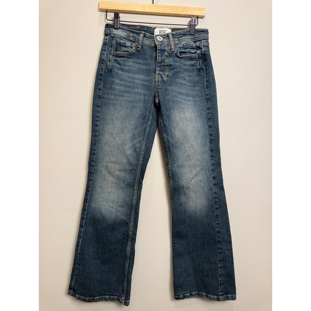 BDG Urban Outfitters Womens 24 Jeans Button Fly Boot Cut Dark Wash Classic Denim
